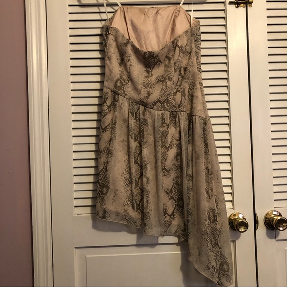 City Triangles Leopard Chiffon Strapless High Low Dress Size 9 - Picture 2 of 4